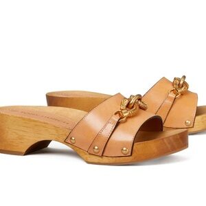 Tory Burch Tan Leather Slide Sandals
